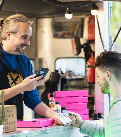 Man paying for food